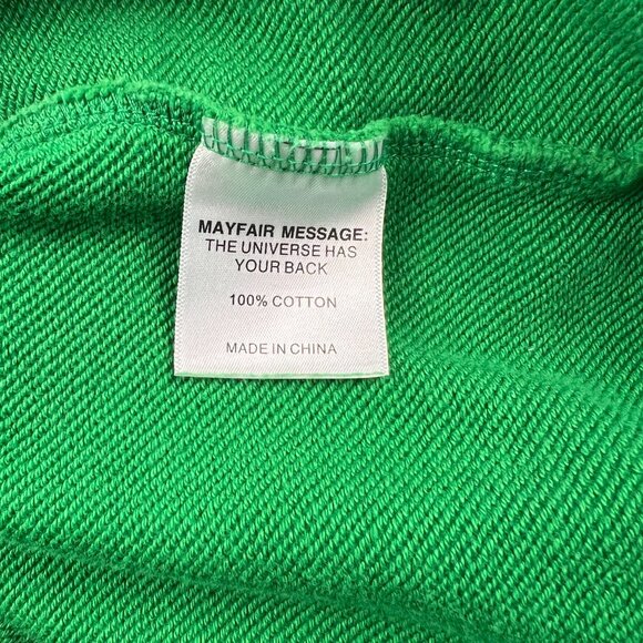 Mayfair Green Heavyweight Empathy Always Zip Front Hoodie Size M/L - Picture 6 of 9